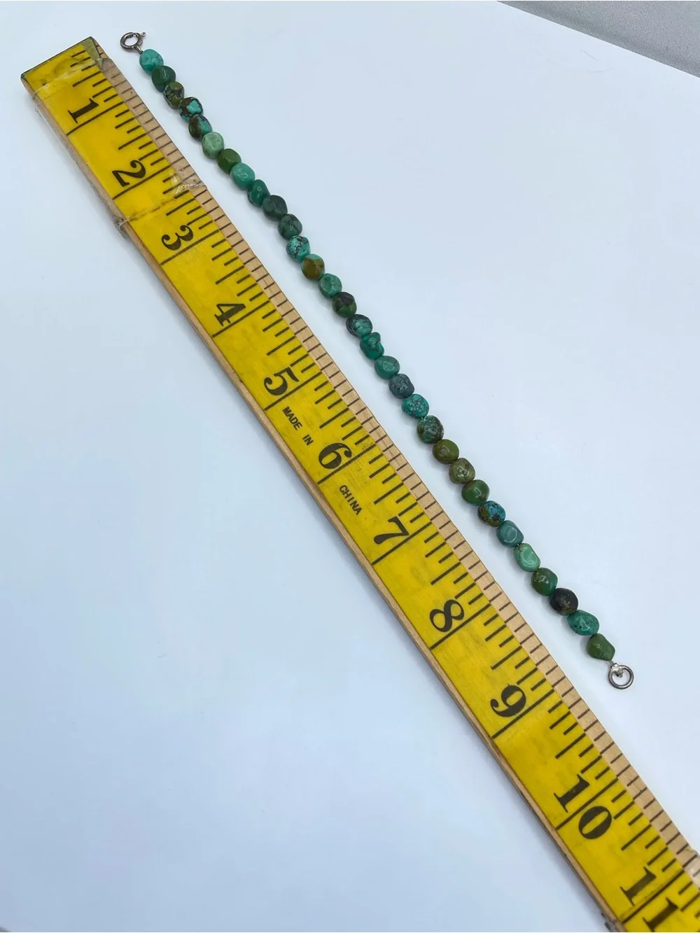 Genuine Turquoise Bead Sterling Silver Anklet Bracelet Southwestern Boho
